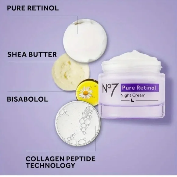 No7 Pure Retinol Night Repair Cream With Collagen Technology New In Box - Picture 2 of 8